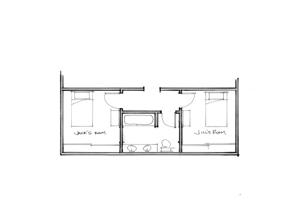 Narrow Jack And Jill Bathroom Layout Ideas