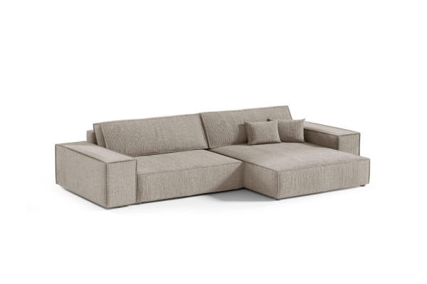 MEBLITO Ecksofa Eckcouch mit Schlaffunktion Bento Mini Universelle Seite Wohnzimmer Big Sofa Polstergarnitur Couch Sofagarnitur Beige (Poso )