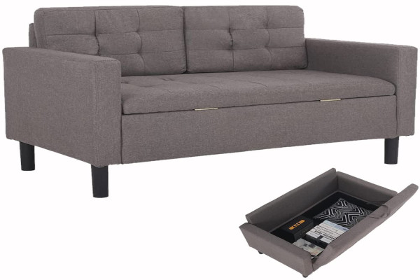 Mingone -Seater Sofa, Small Modern Mini Sofa Bed, Fine Linen Sofa