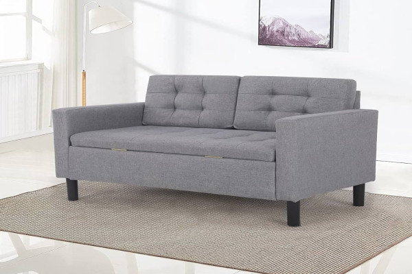 Mingone -Seater Sofa, Small Modern Mini Sofa Bed, Fine Linen Sofa