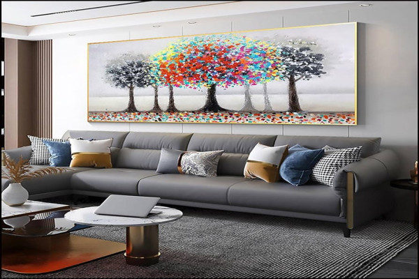 Zhaoyang Art Forest Oil Painting on Canvas, Large Wall Art