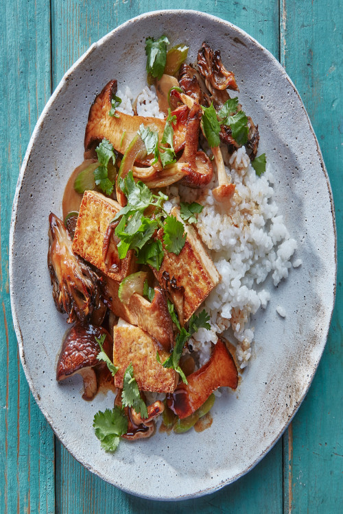 Tofu And Mushrooms In Soy Sauce