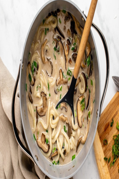 Creamy Mushroom Udon Noodle Soup