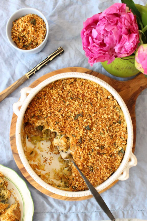 Leek Mushroom Gratin