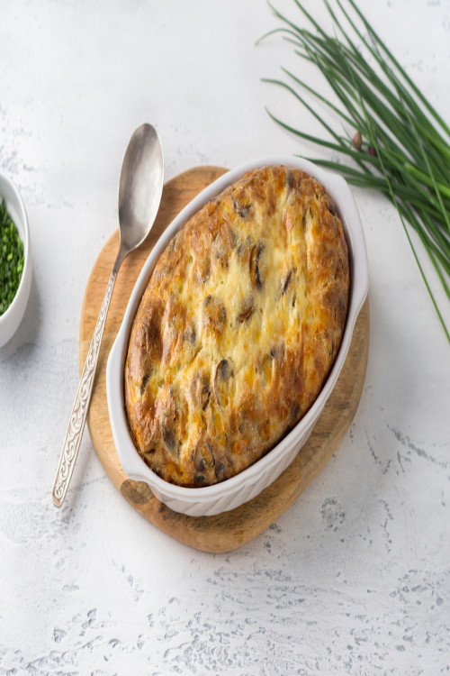 Mushroom Clafoutis With Chives